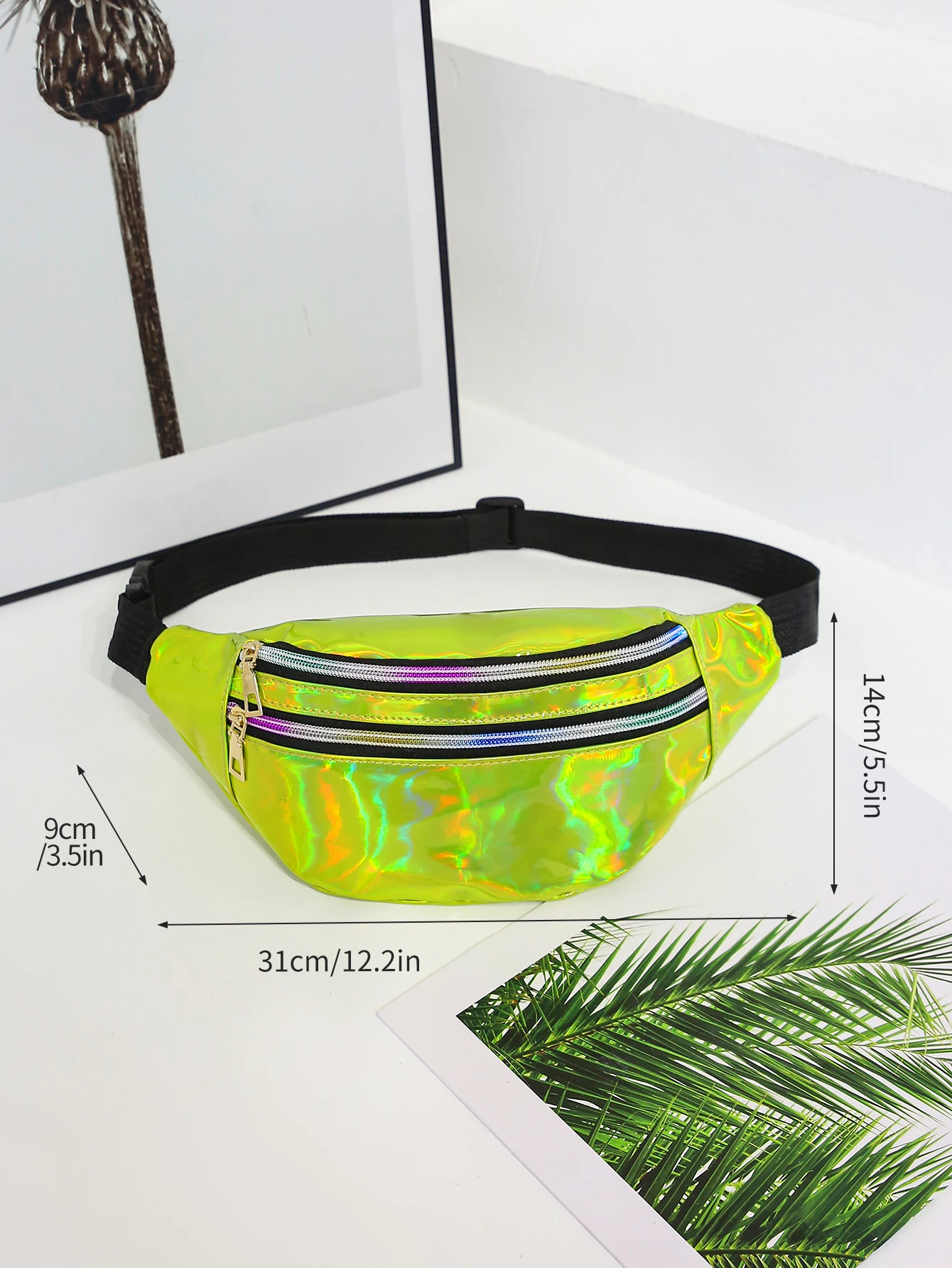 Marsupio olografico marsupio ologramma marsupio Laser PU Beach Traverl Banana Hip Bum Zip marsupio donna marsupio per viaggi in festa