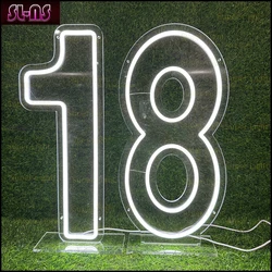 Custom  LED Light Up Signs Number 1 Neon Signs Wall Decor for Bedroom Wedding Decor First Birthday Party Numbers Lamp Kids Gift