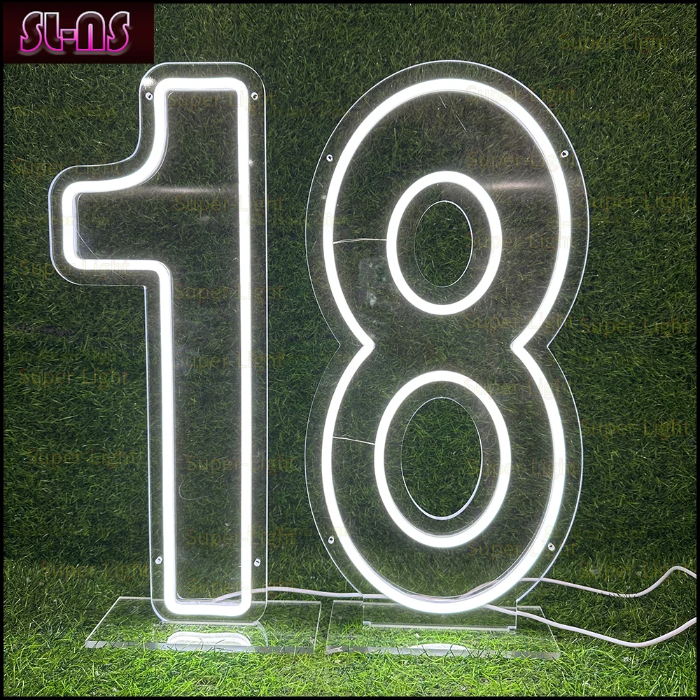 Imagem -01 - Custom Led Light up Neon Signs Número Decoração da Parede para o Quarto Decoração do Casamento Presente dos Miúdos Primeira Festa de Aniversário Lâmpada custom led light up neon signs numero decoracao da parede para o quarto decoracao do casamento presente dos miudos primeira festa de aniversario lampada 01