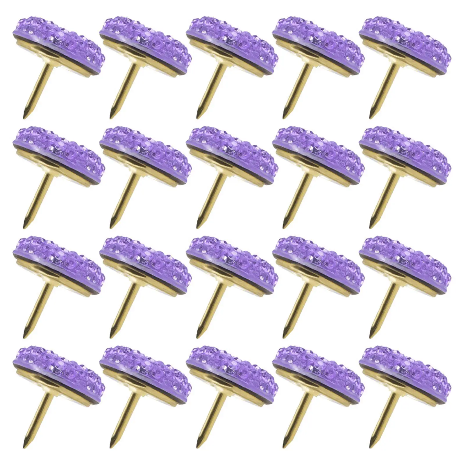 30Pcs Round Thumb Tacks Small Decorative Purple Rhinestone Push Pins for Cork Boards Bulletin Boards Photos Maps