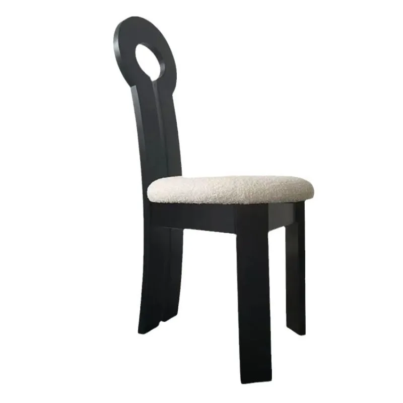 

French retro solid wood dining household back chair medium antique light luxury high-end bedroom makeup living room dining table