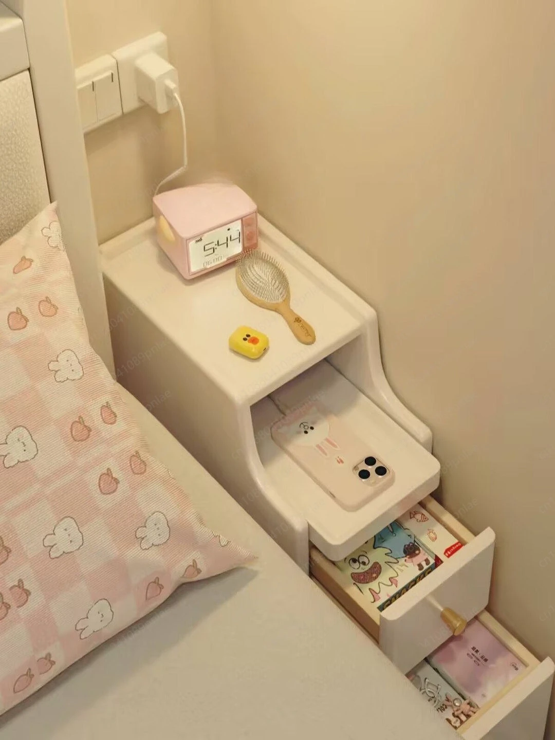 

Super Narrow 20cm Solid Wood Bedside Table, Bedroom Seam Bedside Table