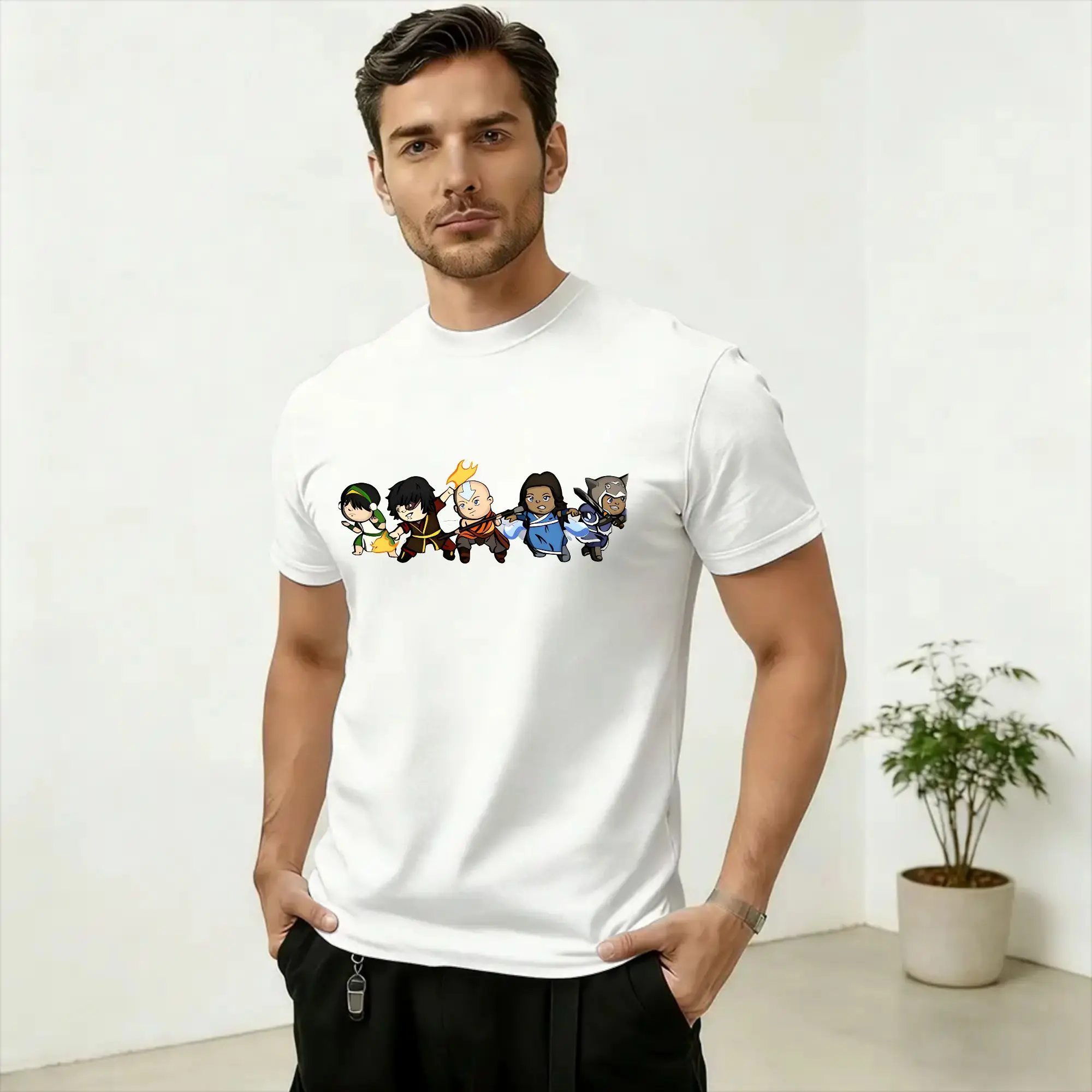 Oversized T Shirt Beach Team Avatars Airbender Novelty T Shirts  Cotton Tee Shirt for Men Y2K Retro Loose Short Sleeve Top Tees