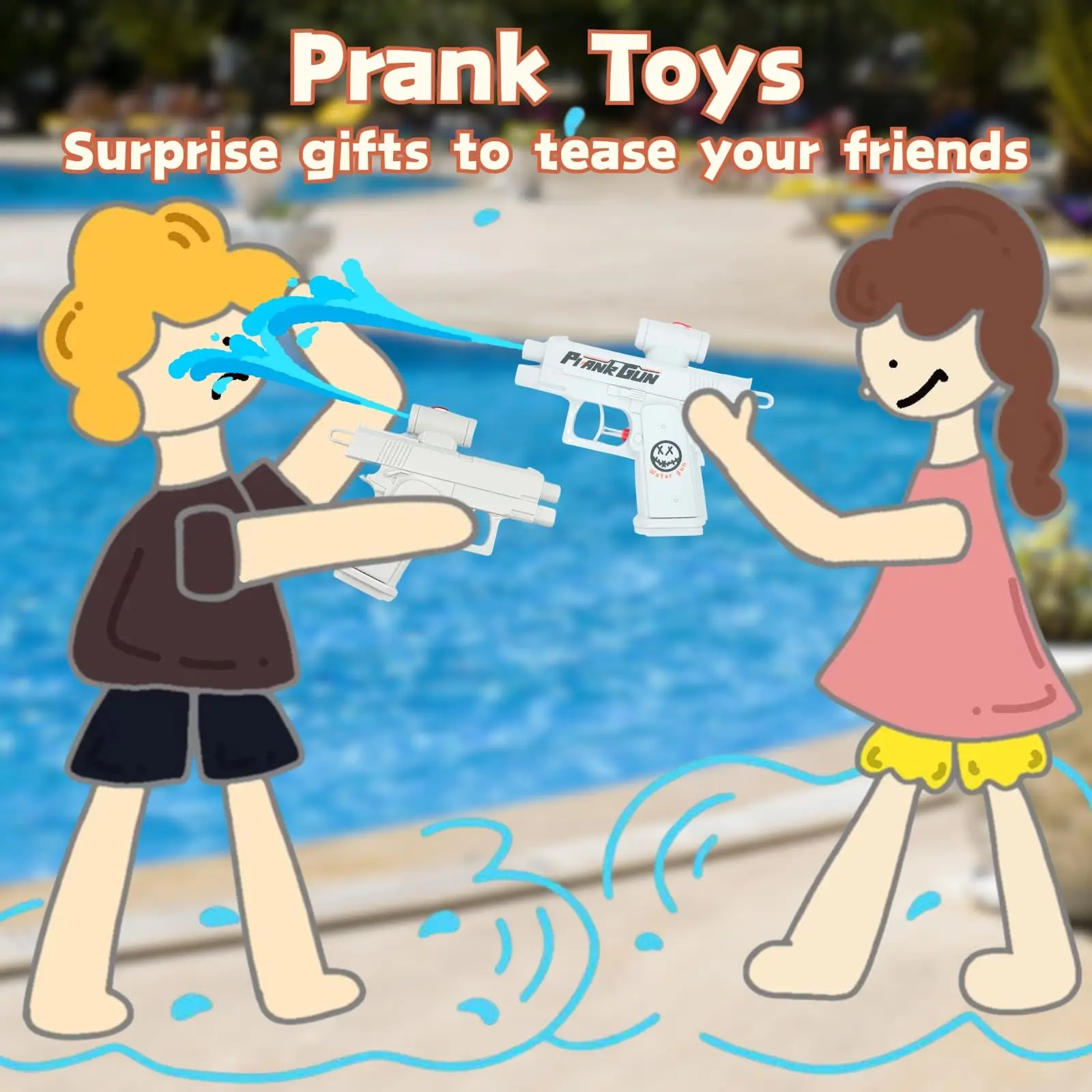 Tweerichtingsversie Waterpistool Prank Waterpistool Stress Grappig speelgoed voor waterfeesten, zomerentertainment, reisbijeenkomsten