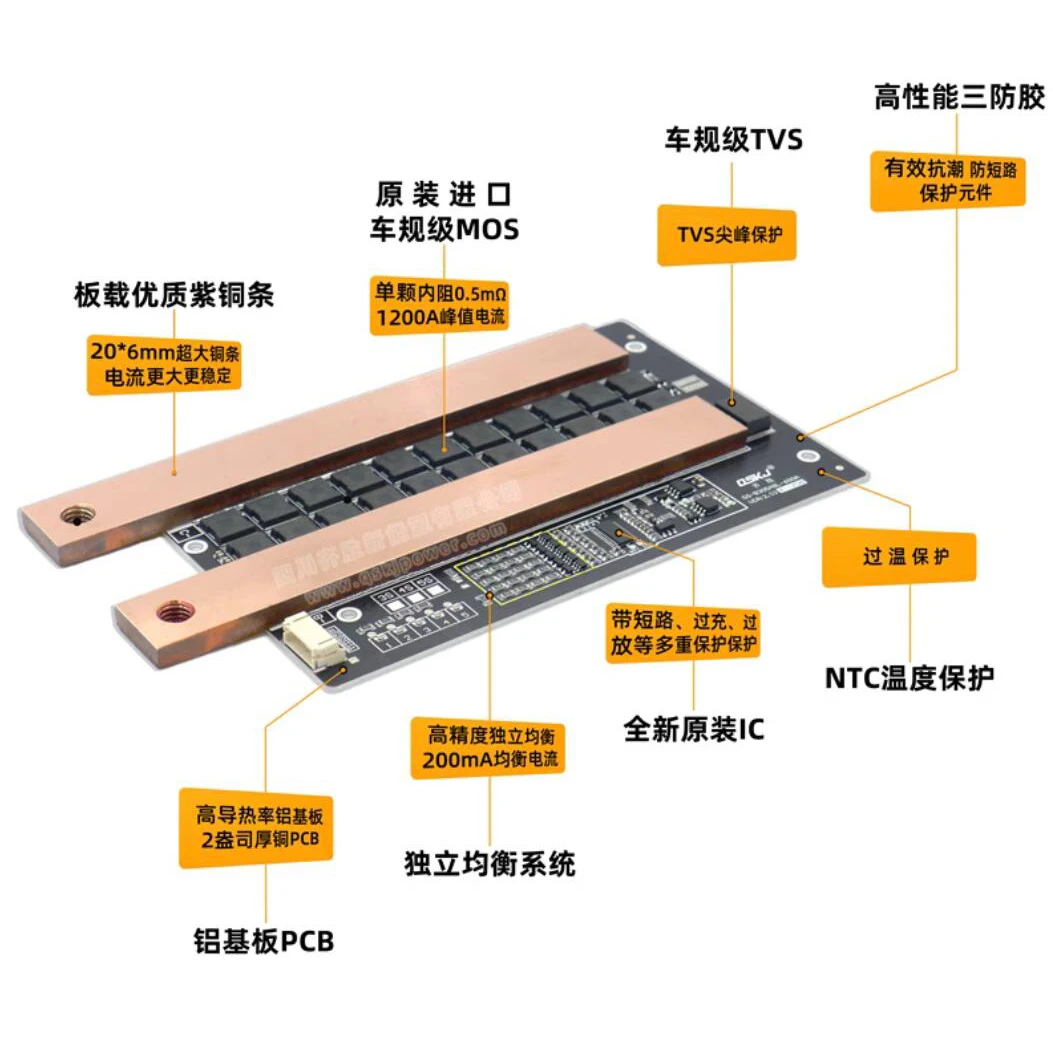 3S 4S 5S 460A BMS Lithium Battery Protection Board 12V LifePo4 Li-ion Balance Charging For UPS Inverter Car RV Start