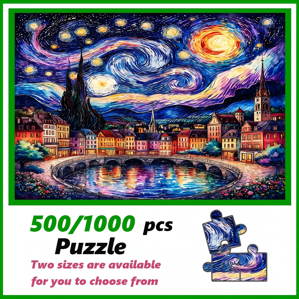 

A high-quality 500/1000-piece puzzle, perfect for adults, is a fun family game that helps relieve stress and is great fo