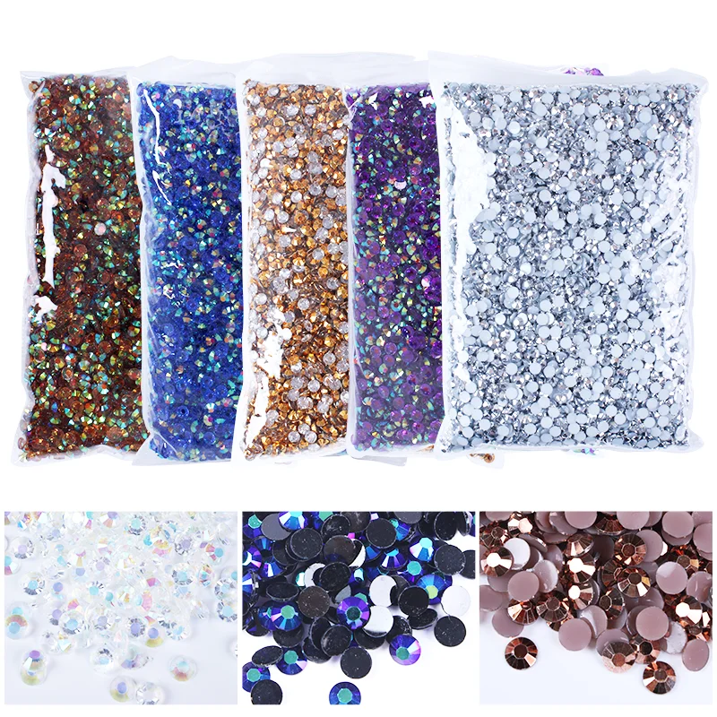 Flat Back Resin Rhinestone 3MM 4MM 5MM Non Hot Fix Jelly Rhinestones Stones For Craft DIY Tumblers Shoe Decoration