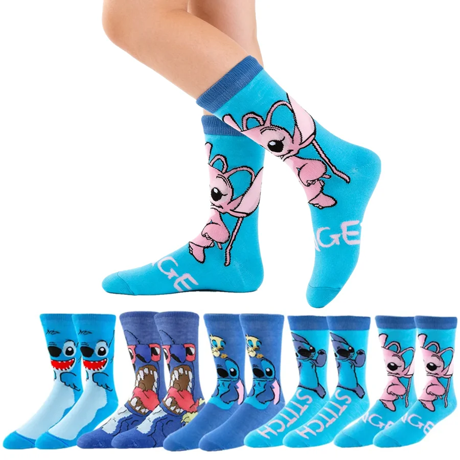 

1/5 пар Potdemiel мультфильм аниме повседневные носки для экипажа унисекс забавная новинка хип-хоп уличный модный стиль