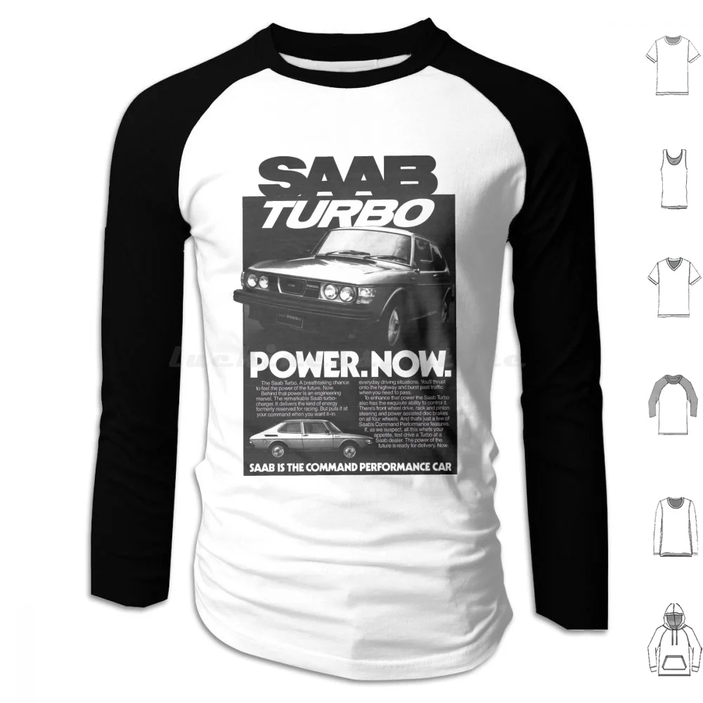 Saab 99 Turbo Hoodie cotton Long Sleeve Saab Saab 900 Swedish Car Cars 1970s 70s 1980s 80s Turbo Dad Mum Fathers Day