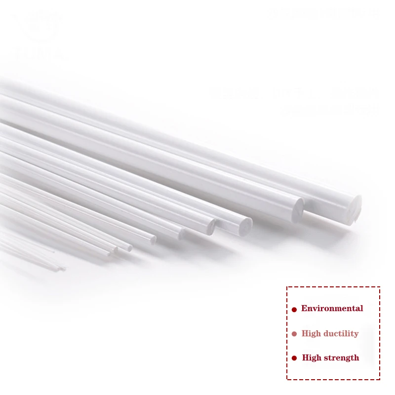 4-50pcs White ABS Round Solid Rod Plastic Welding Rods DIY House Sand Table Model Building Making Length=250mm