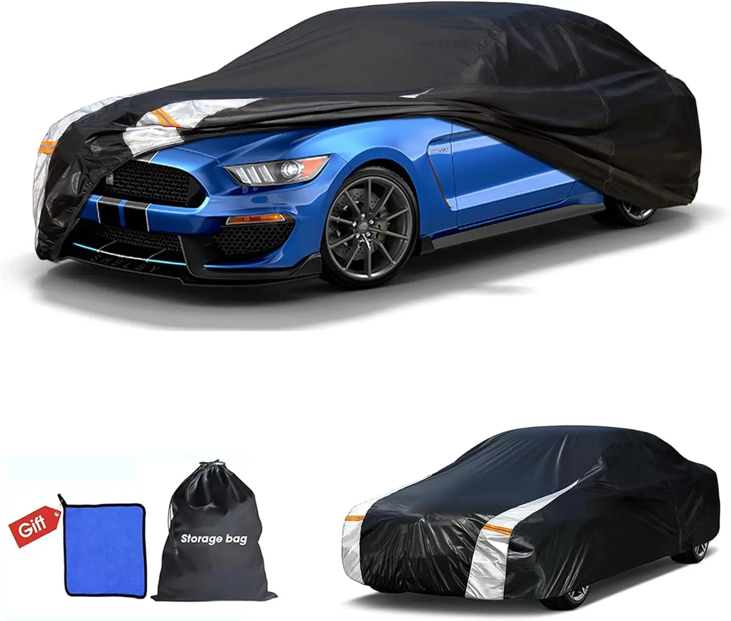 

Universal Waterproof All Weather Car Cover for Sedans and Coupes, Fits Length 186-193 Inches