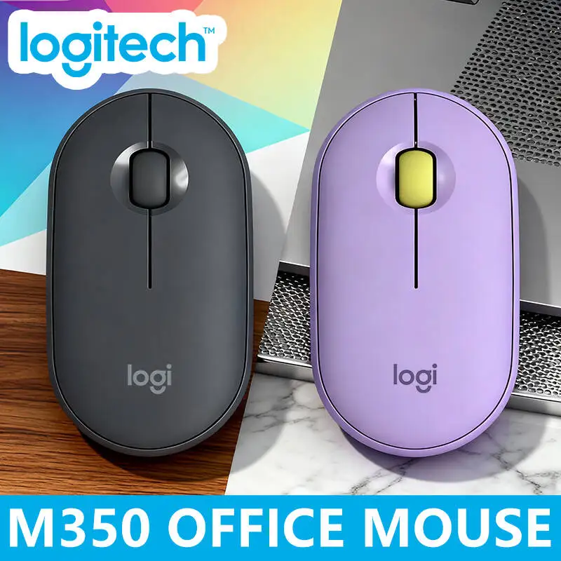 

Прочная мышь Logitech M350 Pebble, беспроводное двойное соединение, прокрутка на 90% тихость, аккумулятор 18 месяцев, тонкий портативный ноутбук 77 г