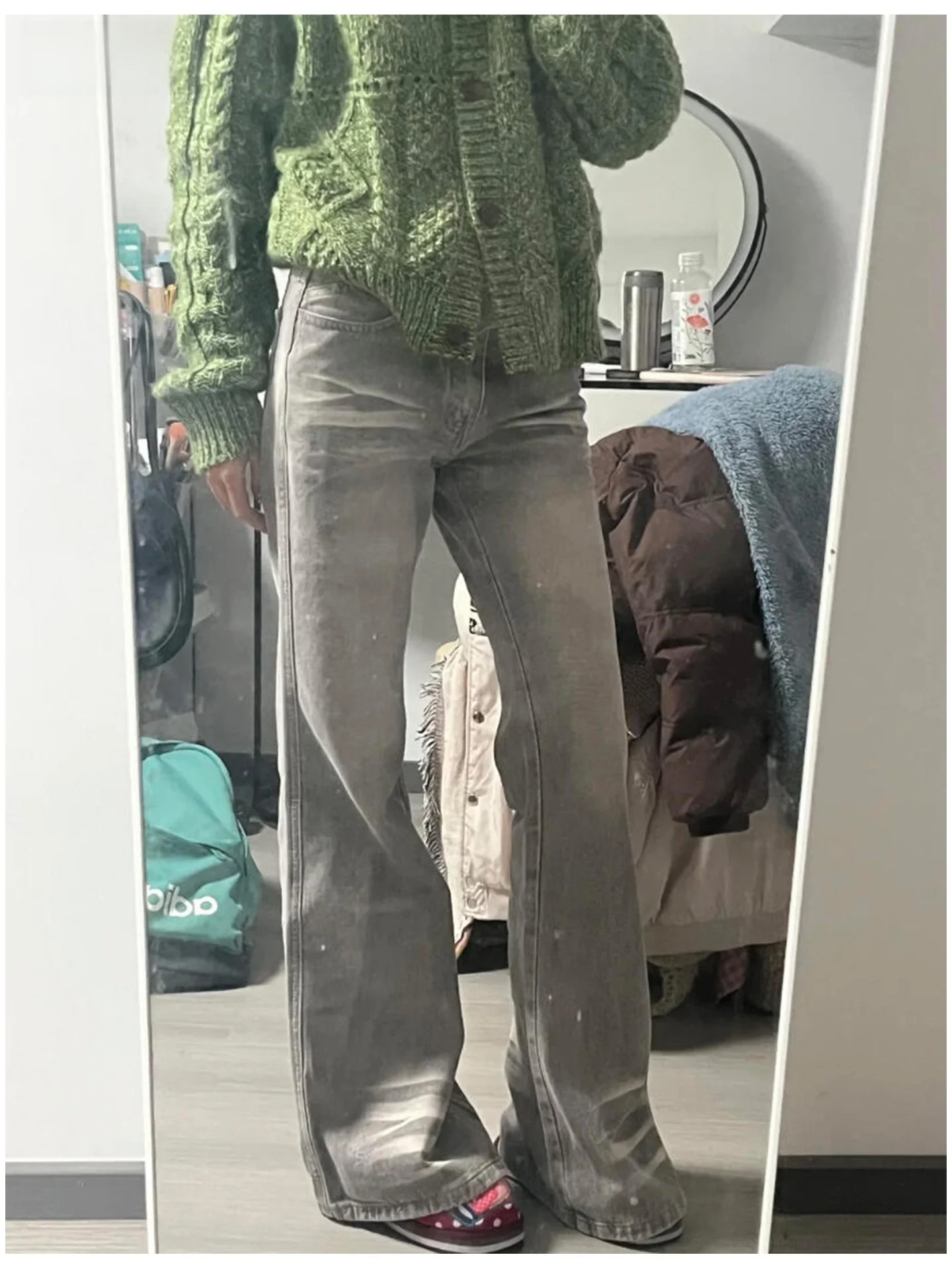 

Американские женские джинсы из денима, зимние, новые, облегающие, с эффектом потертости, длиной в пол, с низкой посадкой