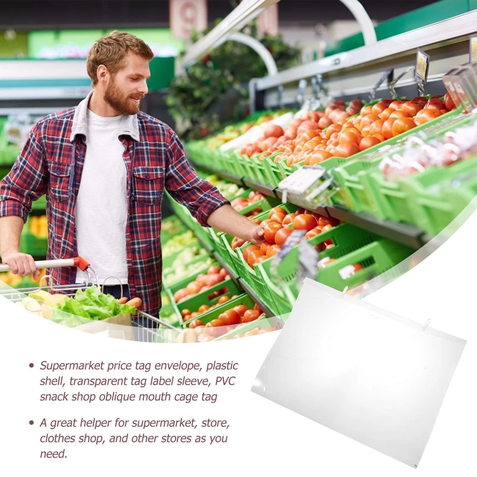 

5pcs Price Tag Envelope Premium Plastic Label Covers For Supermarket Hanging Tags Commodity Price Tag Accessories