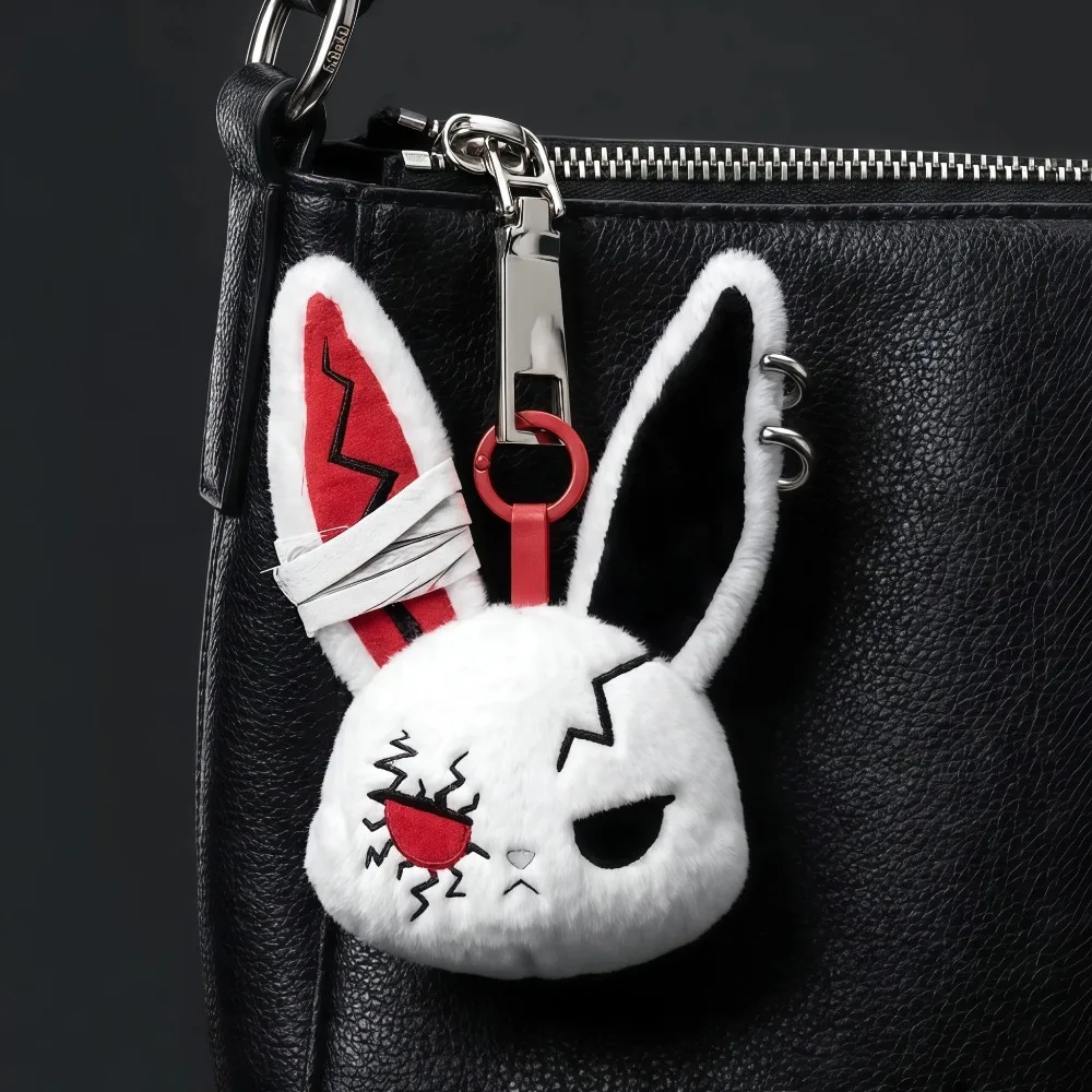 Chaveiro de Pelúcia Gótico de Coelho para Mulheres, Pingente de Bolsa, Decoração Fofa, Chaveiro de Carro de Coelho de Pelúcia, Presentes para Festas, Acessórios de Chaveiro