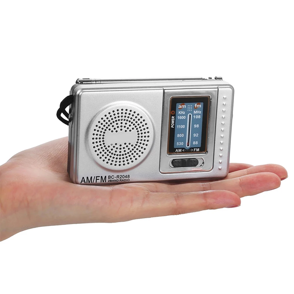 Stereo AM FM Radio Mini Portable Pocket Radio Receiver For Elderly People Walking Home Battery Powered (Not Included)