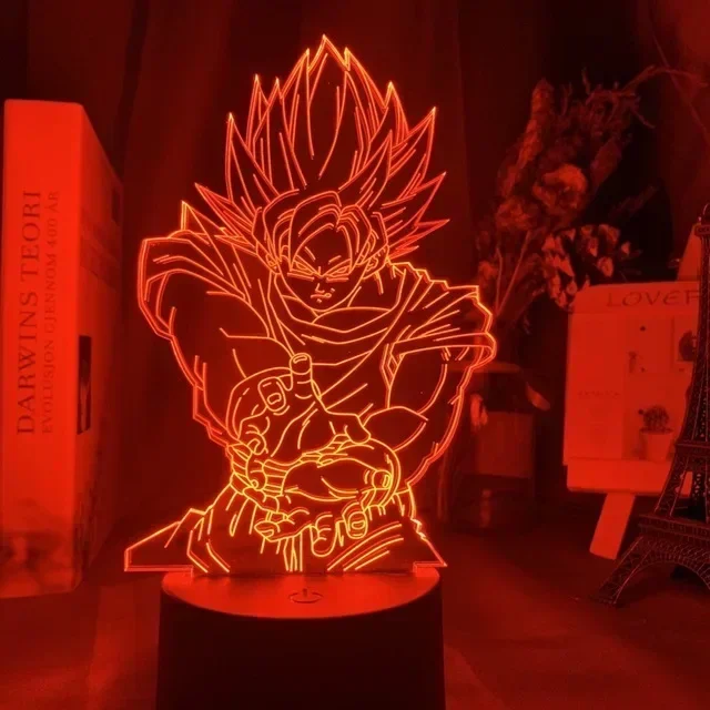 2025 Dragon Ball Z Goku and Vegeta 3D LED Night Light Anime Cartoon Kids Bedroom Decor Gift Figure view 3