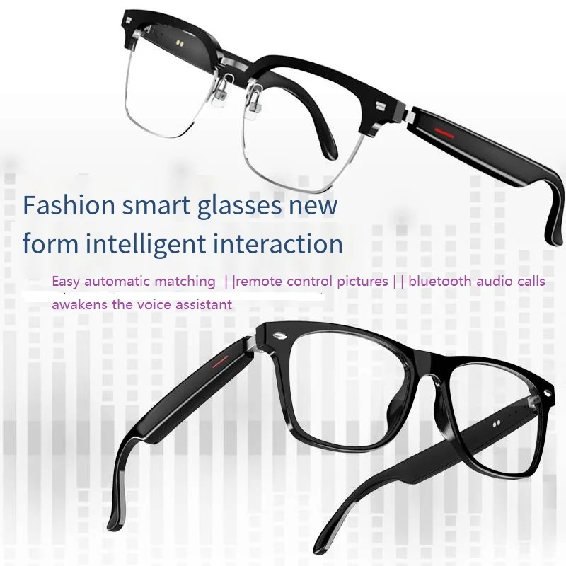 E13 Bluetooth Smart Glasses With Automatic Adjustment Wireless Bluetooth Headset Anti Blue Light Sunglasses Man Woman Waterproof 2023 new fashion ins irregular hollow design eyeglasses metal frames custom eyewear anti blue light oversized cat eye glasses