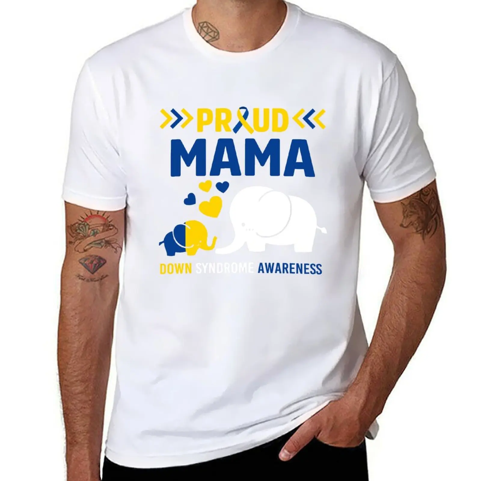 

Down Syndrome Awareness Mama Mom Elephant Trisomy 21 T-Shirt Casual Daily Graphic Tee