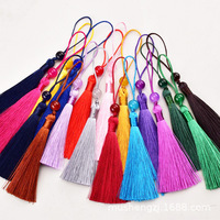 10pcs Tassels For Crafts Silky Tassel Handmade Soft Mini Tassels With Jade Beads for DIY Jewelry Making Bookmarks Crafts Decor