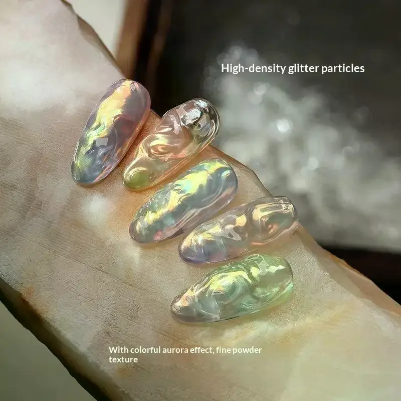 1Pcs Human Fish Powder Macaron Magic Mirror Powder Air Cushion Japanese Neon Powder Aurora Glitter