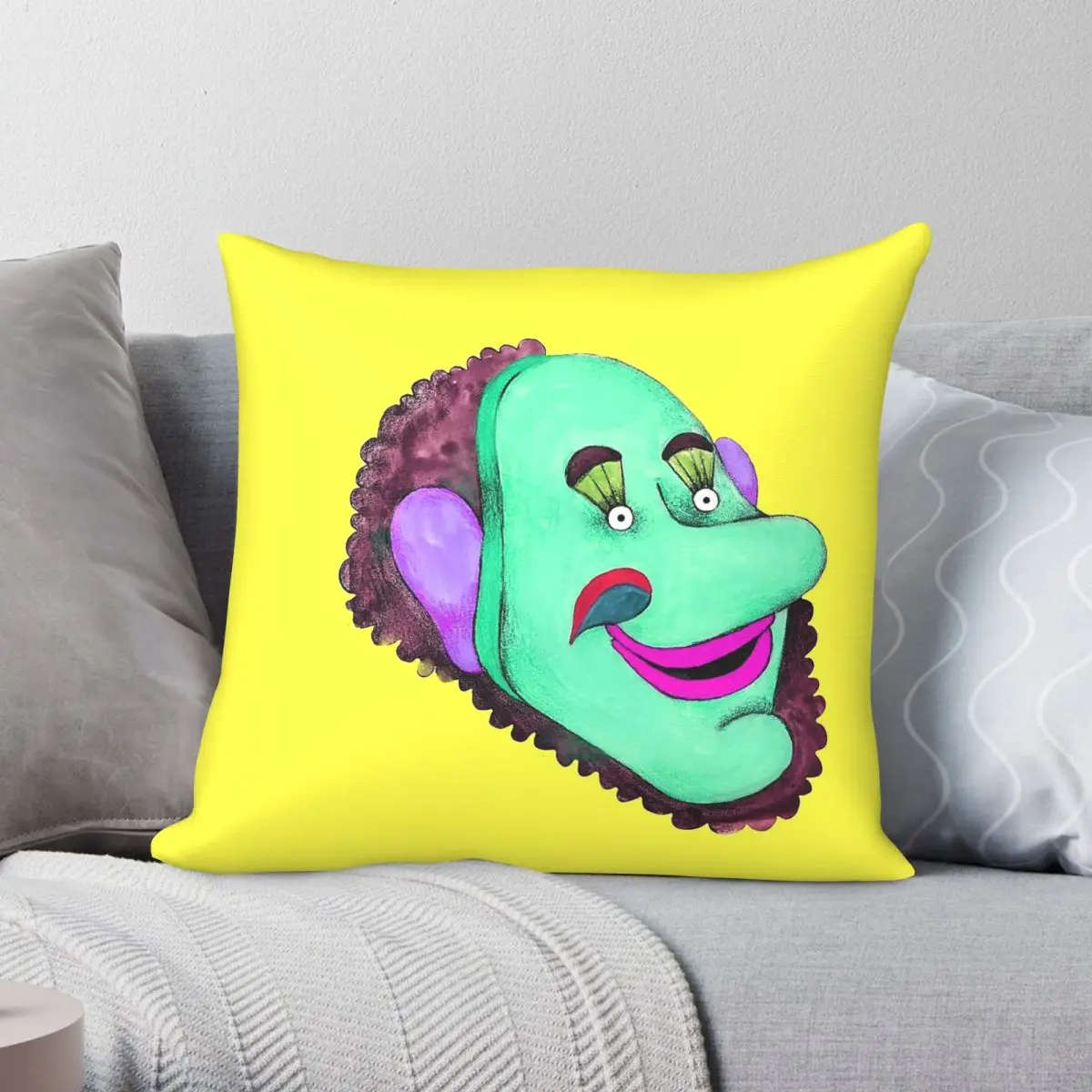 Funda de almohada cuadrada Jeremy Hillary Boob, funda de almohada decorativa con cremallera y patrón de terciopelo y lino de poliéster, funda de cojín para habitación
