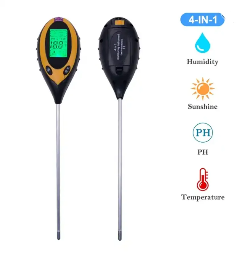 Soil Testersoil Moisture Metersoil Temperaturesoil PH Meter4-in-1 Humidity Tester Detector for Gardening Planting