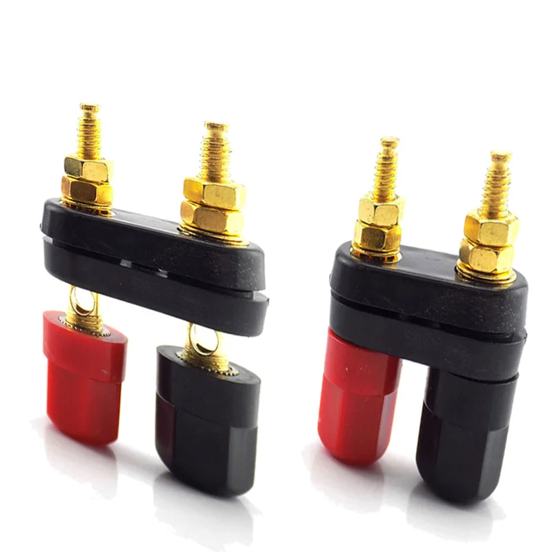 Banana plugs Couple Terminals Red Black Connector Amplifier Terminal Binding Post Banana Speaker Plug Jack J17