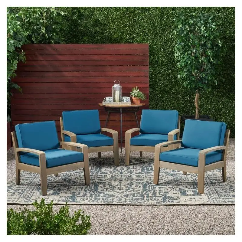 

Набор из 4-х клубных стульев — стильное сиденье для дома или патио — удобный дизайн — идеально подходит для развлечений