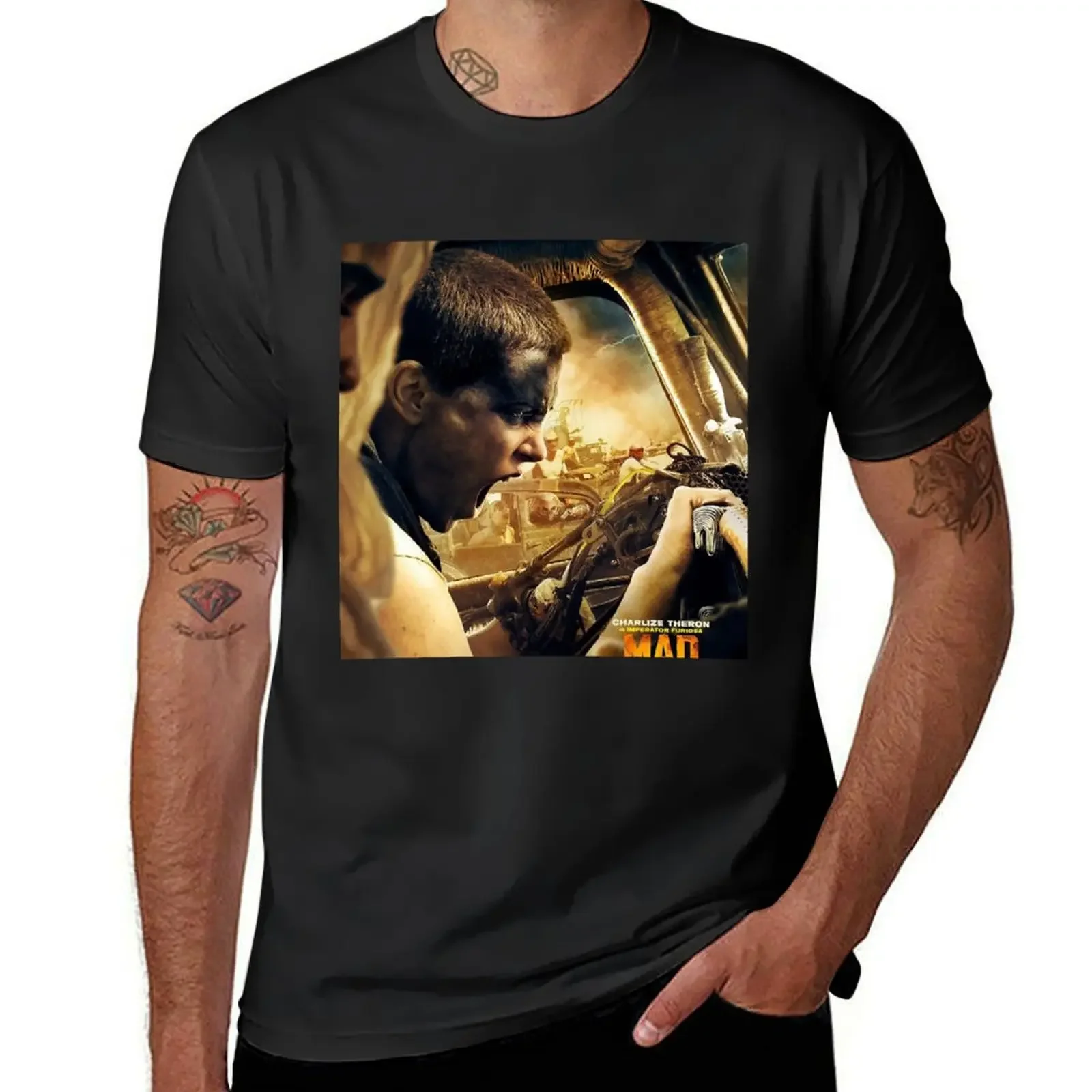 Mad Max Fury Road Movie Poster Furiosa T-Shirt boys whites anime shirts graphic tee men