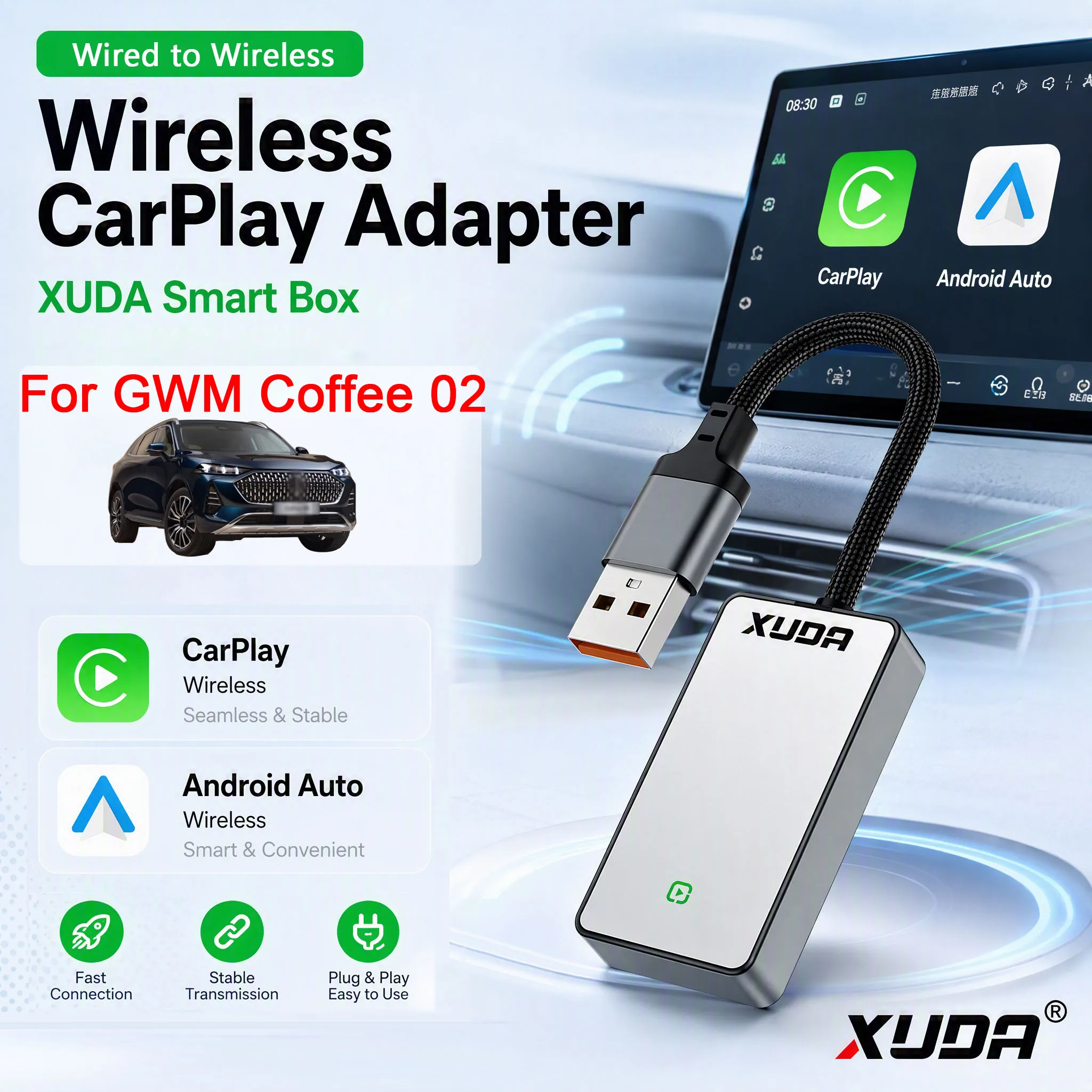 xuda-for-gwm-coffee-02-apple-carplay-android-auto-smart-boxwifi-btcalls-music-multilingual-google-map-spotify-voice-control