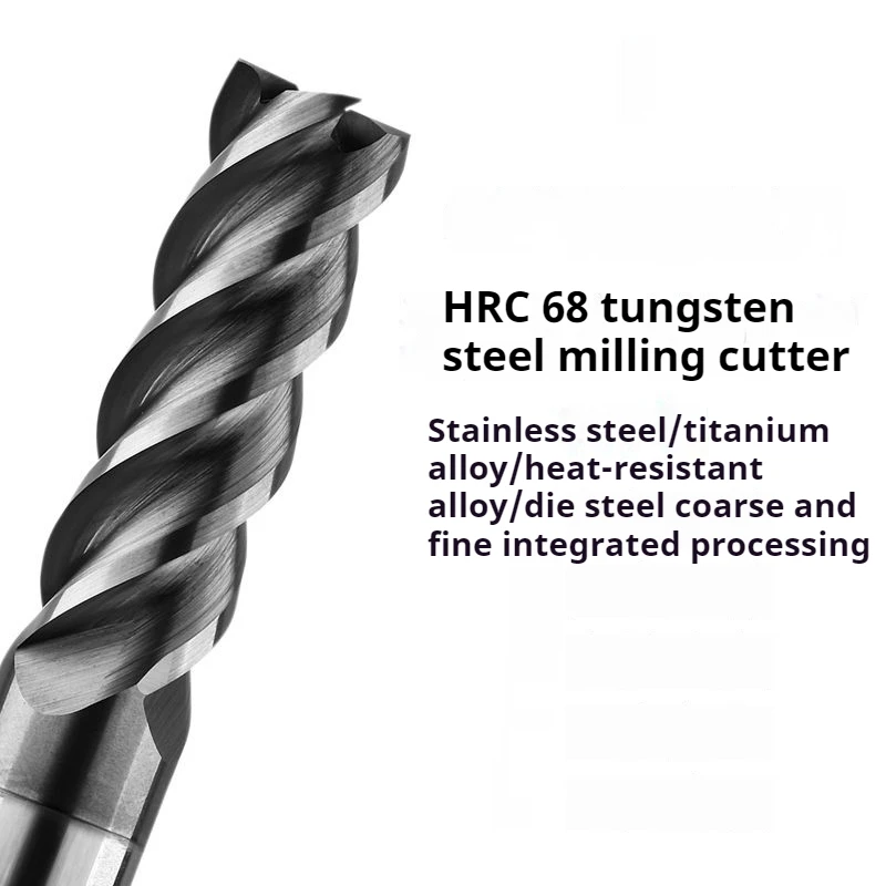 HRC68 End Mill CNC Milling Cutter Solid Carbide Coated For Steel Metal Milling Cutter 1mm-12mm U-shaped groove 6 8 12 Shank