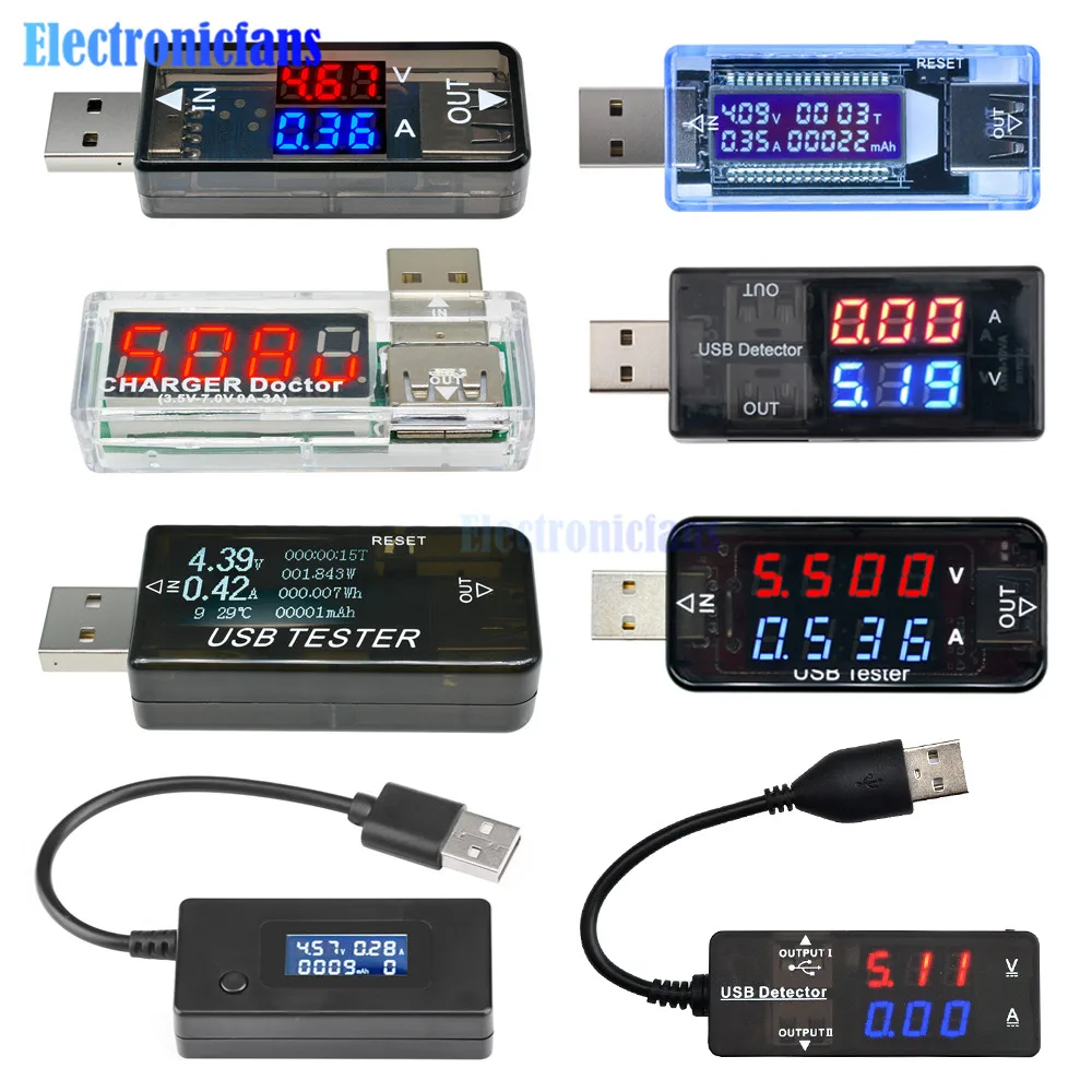 3 Bits High Precision LCD USB Charger Tester Detector Power Meter 6/8/10 In 1 Digital Voltmeter Ammeter Battery Capacity Tester