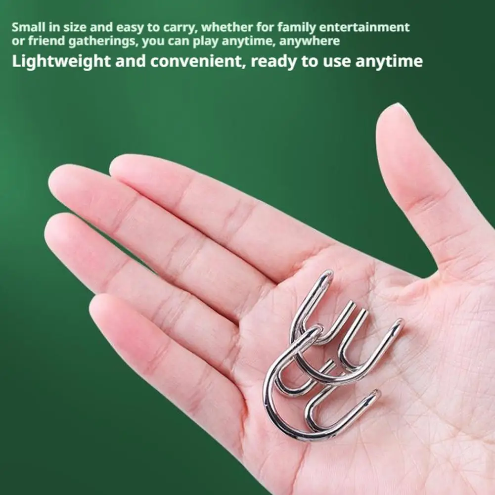 3Pcs/Set Metal Montessori Puzzle Toys Wire Mind Brain Teaser Puzzles Children Adults Interactive Reliever Educational Toys Gift
