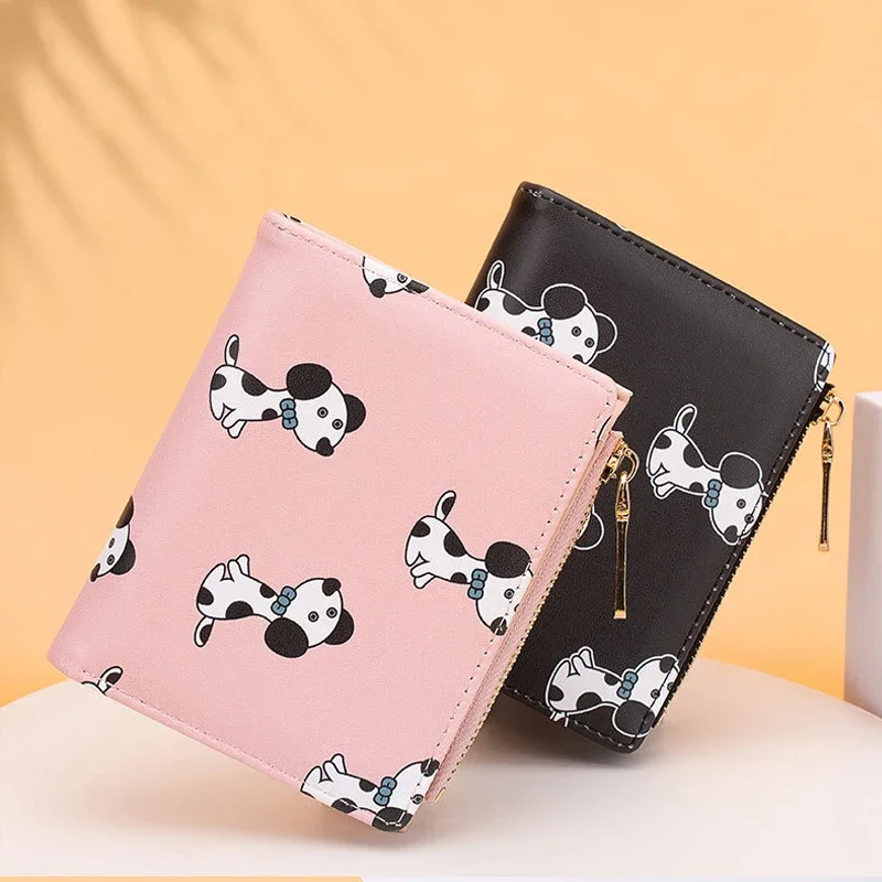 

2024 New Women's Wallet Short Zipper Coin Purse Leather ID Card Credit Bank Card Holder Small Money Bag Cute Wallets for Girls