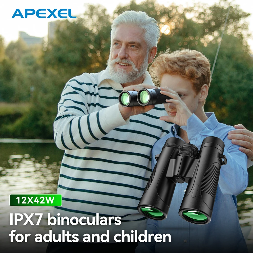 

Мощный бинокль APEXEL 10X42 мм, водонепроницаемый, призма BAK4, прочный и нескользящий дизайн с линзой FMC