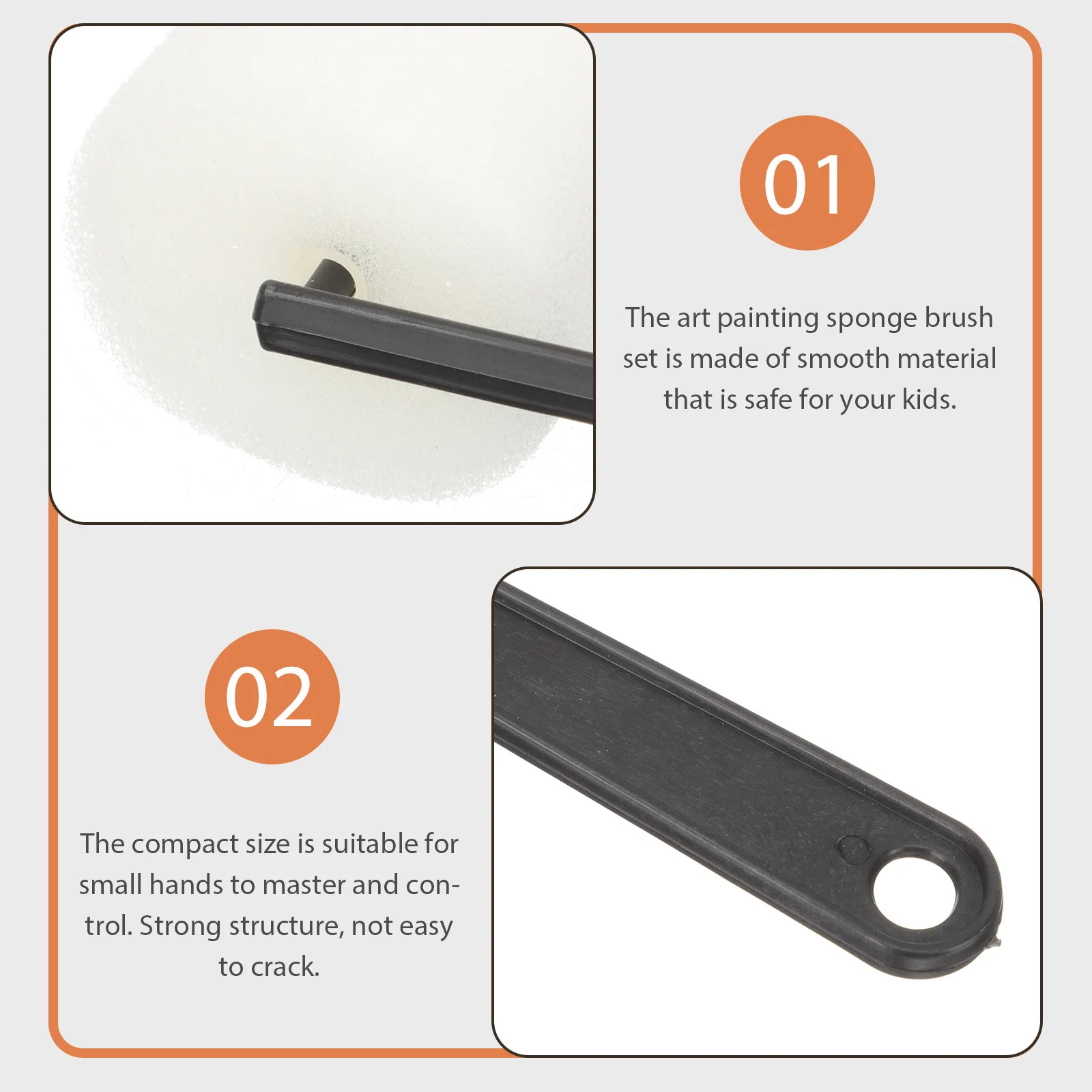 

15Pcs Painting Sponge Brush Set Smooth Reusable Sponge Rollers Preschool Crafts Paint Supplies Painting Brush