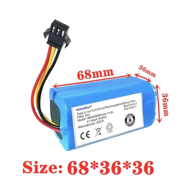 9800mAh Li-ion Battery For ABIR X5 X6 Robot Vacuum Cleaner Accumulator Accessories New 18650 Battery