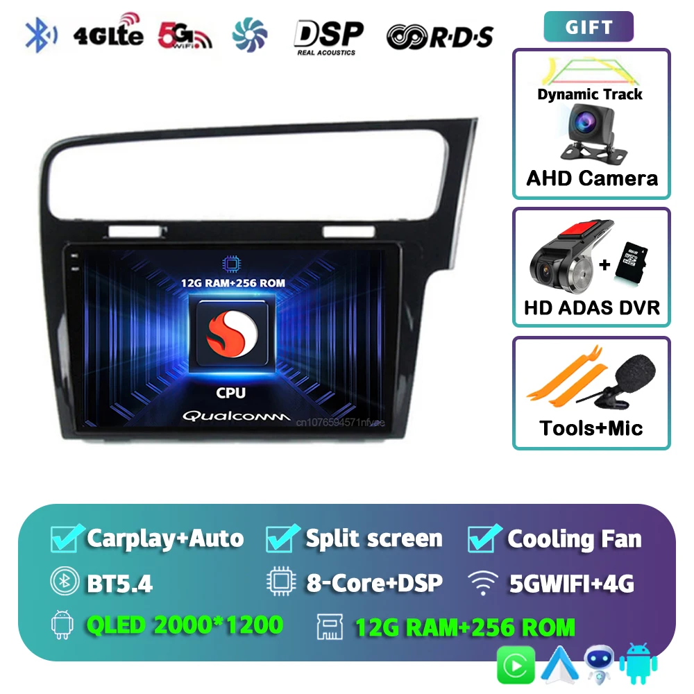 Android 16 Car Radio For Volkswagen VW Golf 7 MK7 GTI 2012-2021
