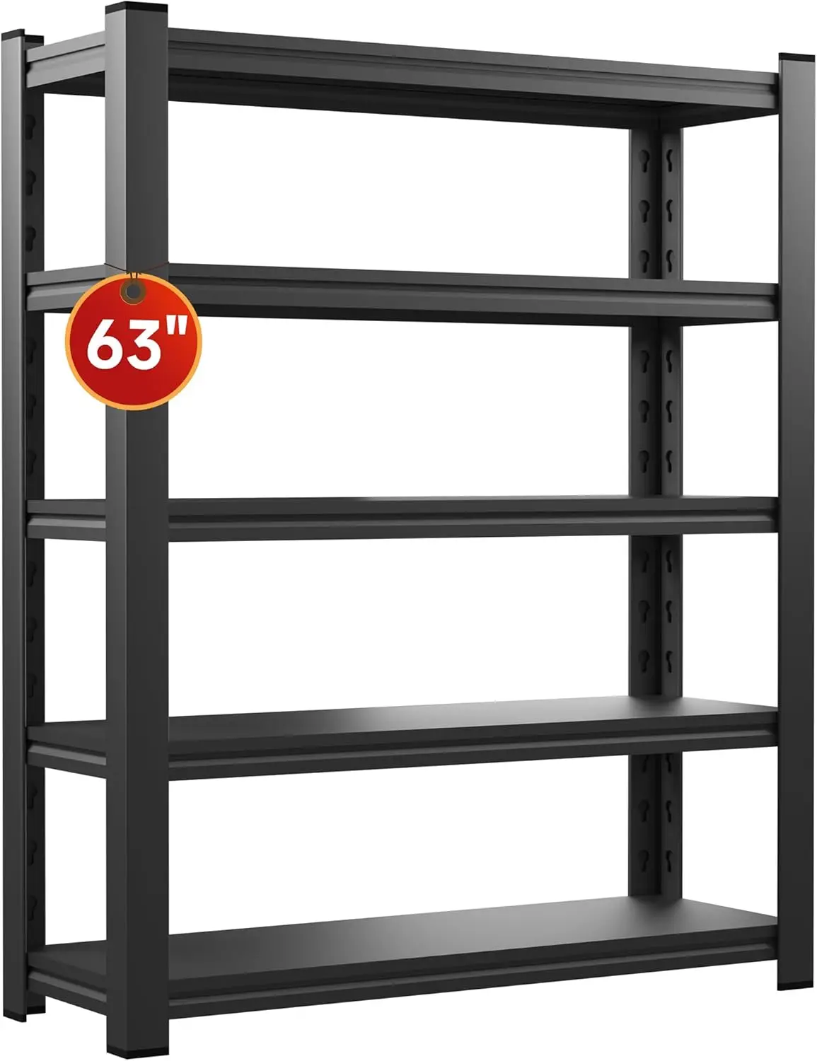 

63"" H Heavy Duty Garage Shelving, 2000 Lbs Acity Storage Shelf,Adjustable 5-Tier Metal Shelving Unit For Industrial Use In