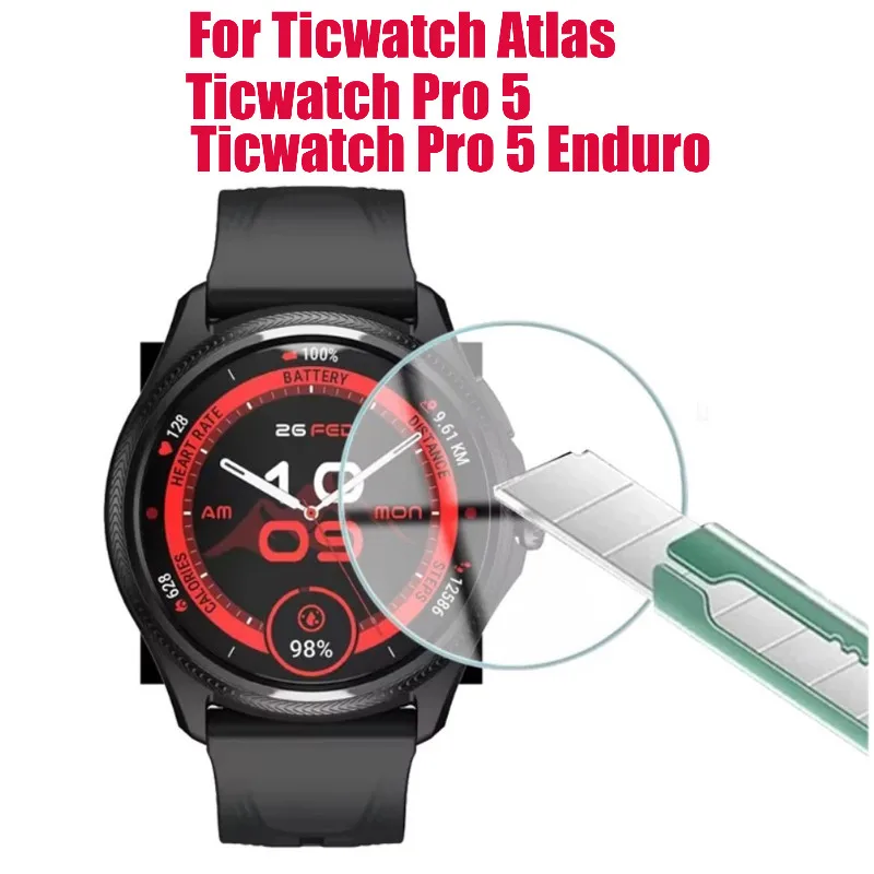 طبقة من الزجاج المقسى الفاخر لشاشة الساعة الذكية TicWatch Atlas Pro 5 Enduro المضادة للخدش