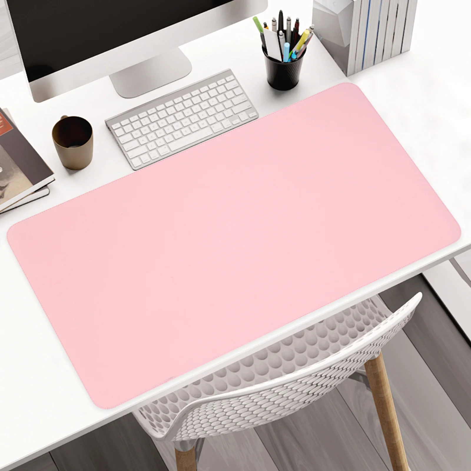 

Dual Tone Large PU Desk Mat Computer Desk Protector Writing Pad Soft Surface Mouse Pad Laptop Mat