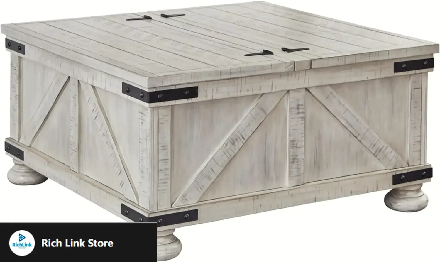 Carynhurst Casual Cocktail Table with Storage, Whitewash