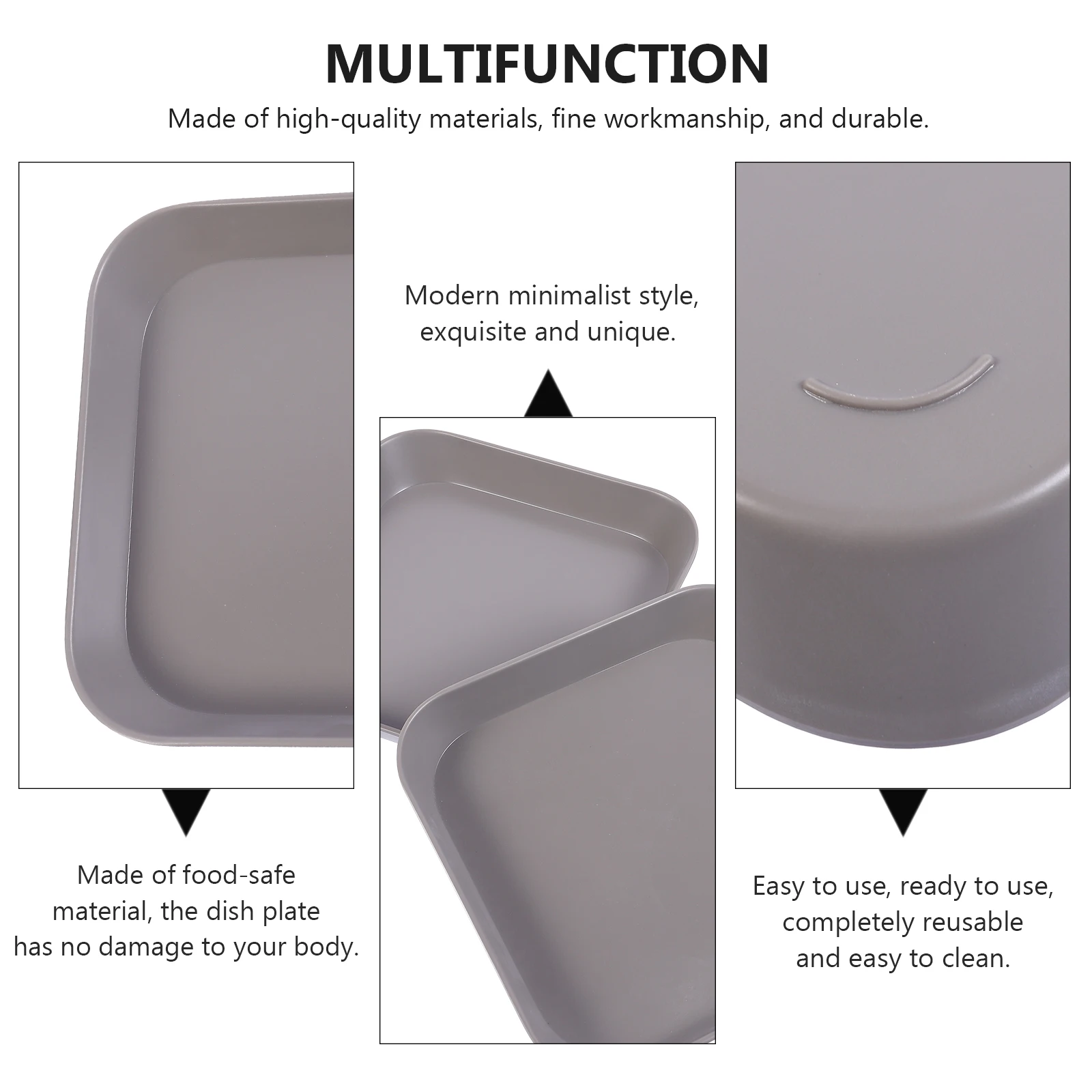 

2 Pcs Square Bone Dish Melamine Dinner Plate Steak Snack Water Cup Fruit Party Plates Serving Platter Appetizer Basket