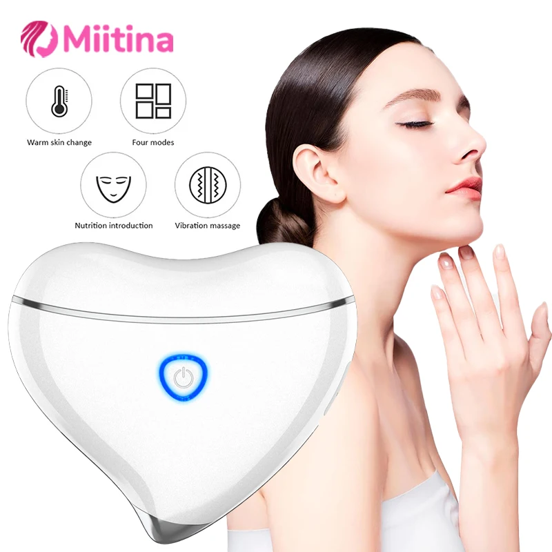 

Electric Scraping Board Blue Red Light Face Guasha Stone Body Scraper EMS Hot Compress Vibration Facial Lifting Slimming Relax