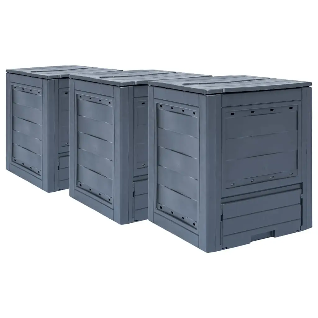 3 Pcs Garden Composter Set, Outdoor Organic Waste Bin for Leaves and Lawn Clippings, 23.6