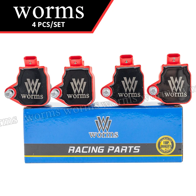 Worms Upgrade Ignition Coil 4Pcs Racing For BMW X1/X2/X3/X4 B42/B46/B48 2.0L 12138615991 bobina de ignição