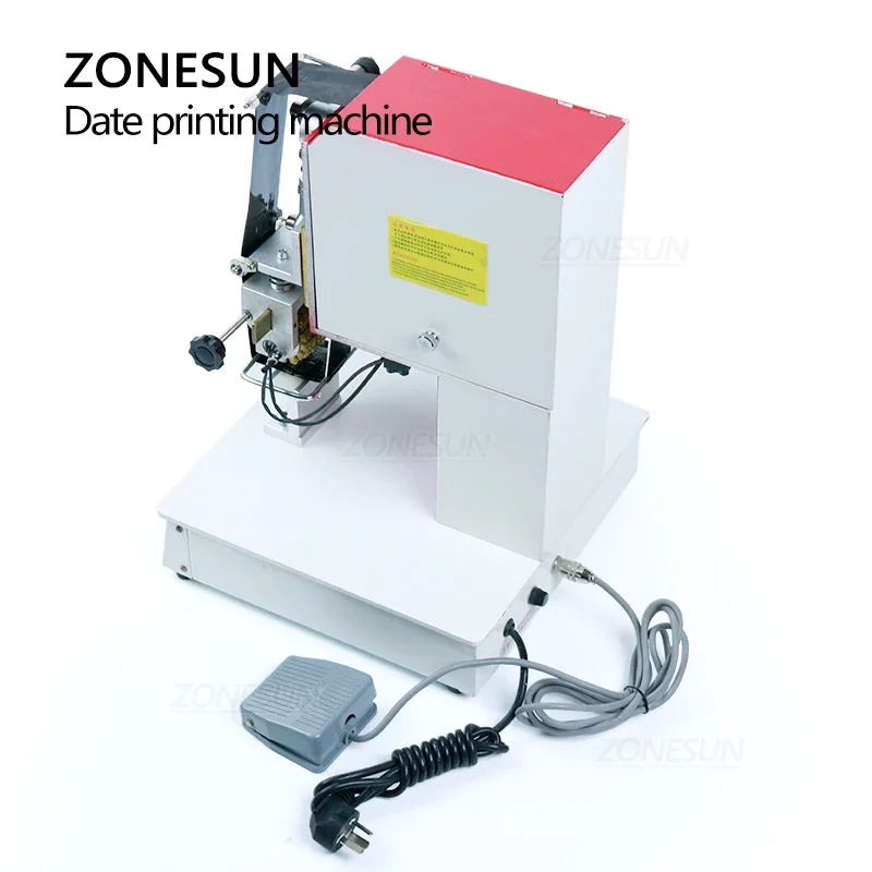 ZONESUN Rolling Ribbon Dialing Date Printing Machine หมายเลขเปลี่ยนรหัสหมดอายุวันที่เครื่องพิมพ์ดิจิตอล