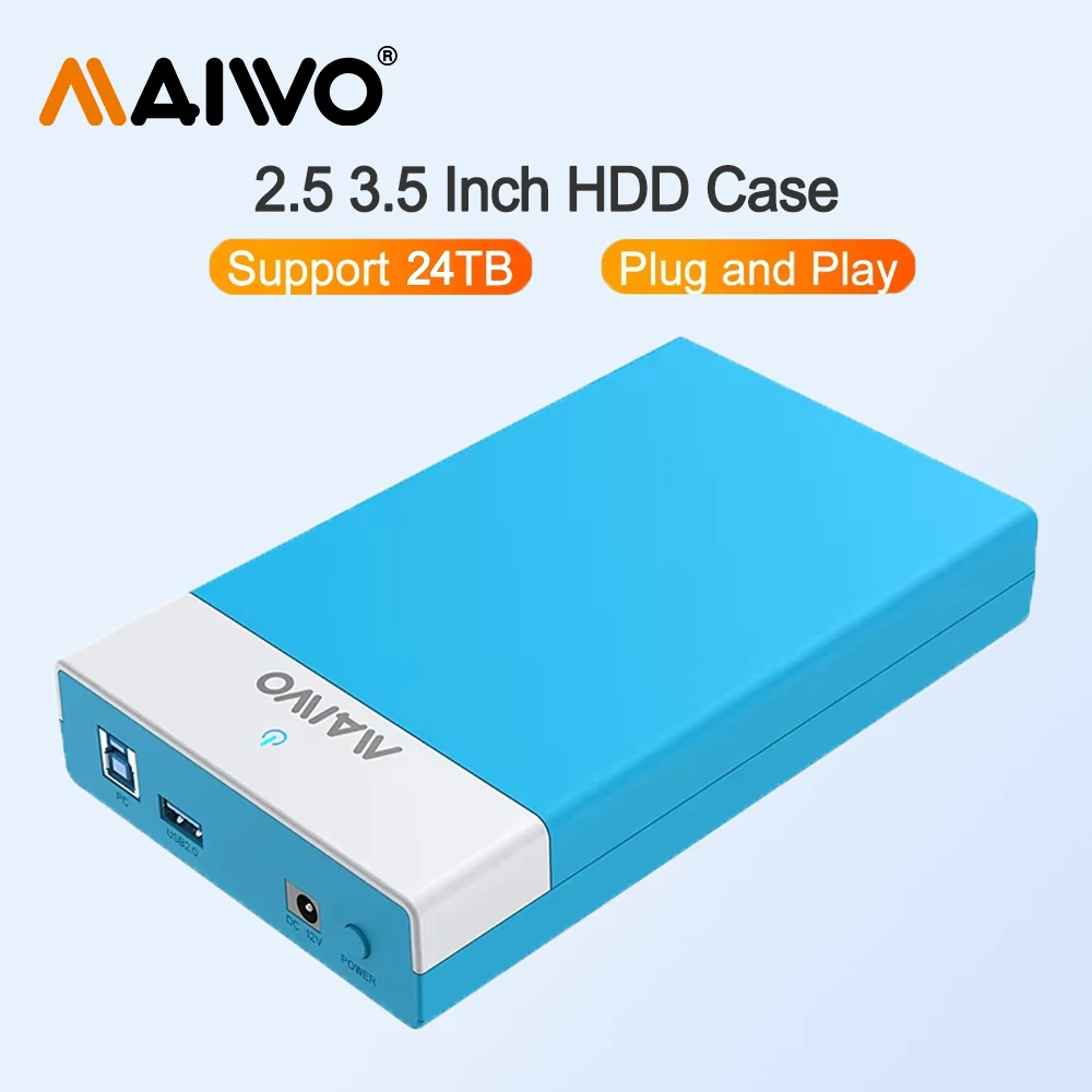 

MAIWO 3.5" &2.5" SATA III / II / I HDD SSD Enclosure SATA To 24TB USB3.0 5Gbps Adapter External Hard Drive Enclosure for PC Case