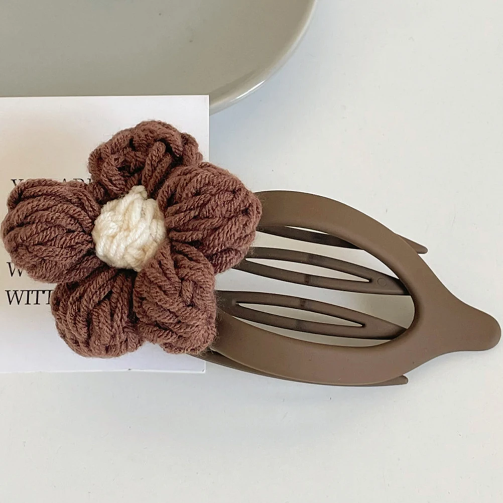 

Knitted Flower Clip Women Soft Crochet Claw Clip Barrette With Delicate Floral Design Secure Grip Lightweight Ponytail Holder
